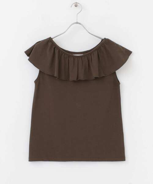 URBAN RESEARCH Sonny Label（アーバンリサーチサニーレーベル）の「フリルTシャツ（Tシャツ/カットソー・レディース・ブラウン/グレー系その他/ブラック・FREE）」の6枚目の写真