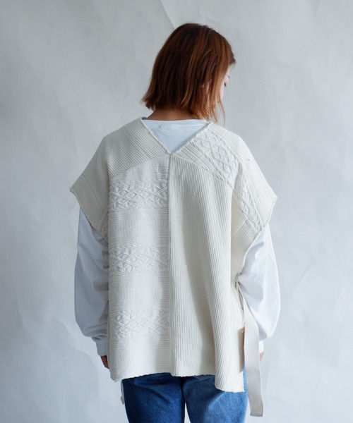 MANASTASH（マナスタッシュ）の「MANASTASH/マナスタッシュ　W's PATCHWORK VEST　パッチワークベスト（ベスト・レディース・ブラック/ナチュラル・MEDIUM）」の11枚目の写真