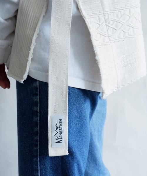 MANASTASH（マナスタッシュ）の「MANASTASH/マナスタッシュ　W's PATCHWORK VEST　パッチワークベスト（ベスト・レディース・ブラック/ナチュラル・MEDIUM）」の5枚目の写真