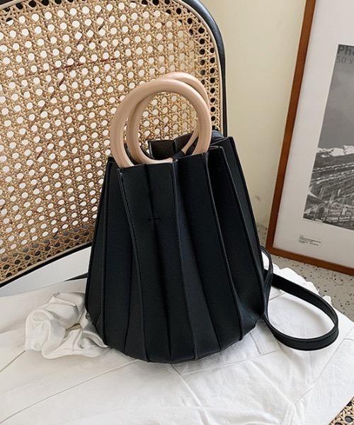 LAC-VERT（ラック・ヴェール）の「2WAYプリーツバッグ（ハンドバッグ・レディース・ミント/アイボリー/ブラウン/ブラック・FREE）」の19枚目の写真