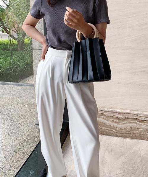 LAC-VERT（ラック・ヴェール）の「2WAYプリーツバッグ（ハンドバッグ・レディース・ミント/アイボリー/ブラウン/ブラック・FREE）」の20枚目の写真