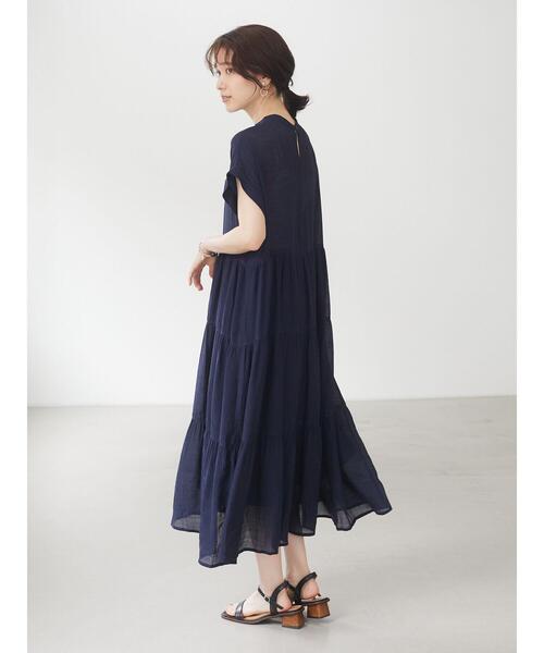 ELENCARE DUE(エレンカーレデュエ)の「・ELENCARE DUE スラブティアードワンピース*(ワンピース・レディース・ブラック/ネイビー/ピンク/ライトベージュ・FREE)」の5枚目の写真