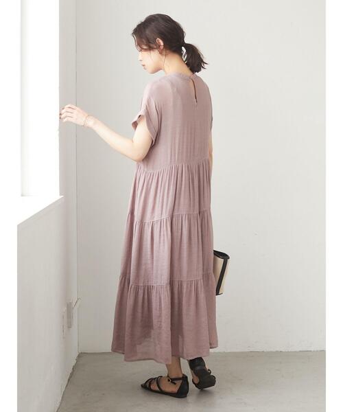 ELENCARE DUE(エレンカーレデュエ)の「・ELENCARE DUE スラブティアードワンピース*(ワンピース・レディース・ブラック/ネイビー/ピンク/ライトベージュ・FREE)」の8枚目の写真