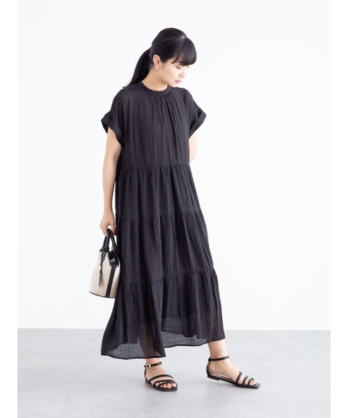 ELENCARE DUE(エレンカーレデュエ)の「・ELENCARE DUE スラブティアードワンピース*(ワンピース・レディース・ブラック/ネイビー/ピンク/ライトベージュ・FREE)」の19枚目の写真