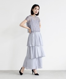 kaene（カエン）の「レース×ティアードオールインワン（つなぎ/オールインワン・レディース）」