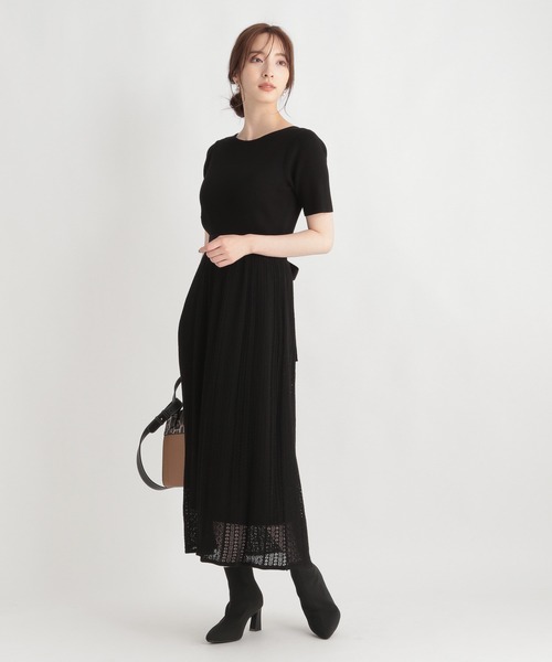 Andemiu（アンデミュウ）の「スカシガラフレアニットワンピース217919（ワンピース・レディース・ブラック/ベージュ/ブルー・FREE）」の15枚目の写真