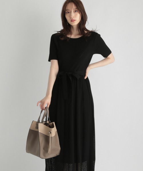 Andemiu（アンデミュウ）の「スカシガラフレアニットワンピース217919（ワンピース・レディース・ブラック/ベージュ/ブルー・FREE）」の16枚目の写真