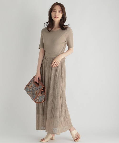 Andemiu（アンデミュウ）の「スカシガラフレアニットワンピース217919（ワンピース・レディース・ブラック/ベージュ/ブルー・FREE）」の19枚目の写真