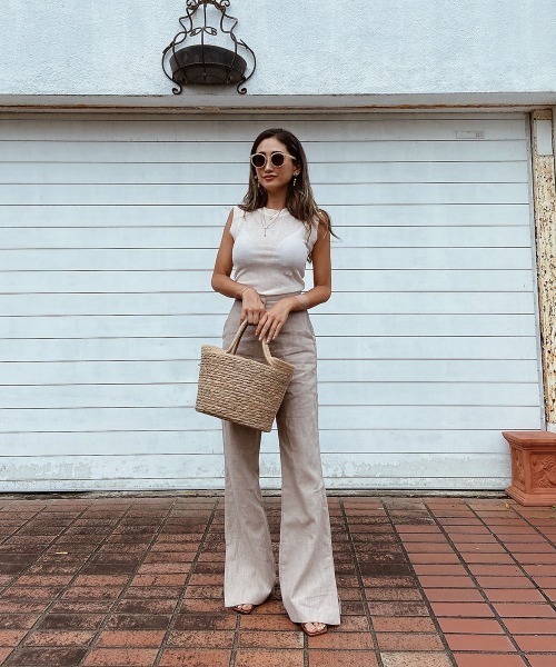 esutoreja(エストレジャ)の「ハイウエストリネンパンツ(その他パンツ・レディース・キナリ/ホワイト/ベージュ・M/S)」の8枚目の写真