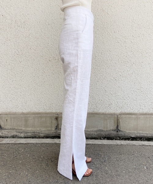 esutoreja(エストレジャ)の「ハイウエストリネンパンツ(その他パンツ・レディース・キナリ/ホワイト/ベージュ・M/S)」の11枚目の写真
