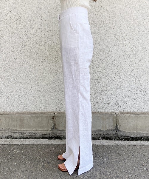 esutoreja(エストレジャ)の「ハイウエストリネンパンツ(その他パンツ・レディース・キナリ/ホワイト/ベージュ・M/S)」の12枚目の写真