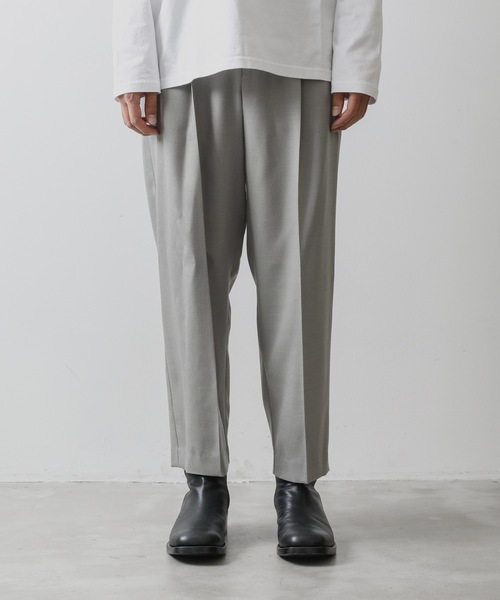 セール】W/RY/PE SERGE TAPERED TROUSERS（スラックス