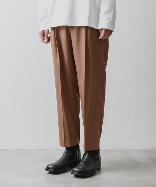 KAZUYUKI KUMAGAI ATTACHMENT(カズユキクマガイアタッチメント)の「W/RY/PE SERGE TAPERED TROUSERS(スラックス・メンズ・ライトグレー/ブラック/ライトブラウン・1/2/3)」の19枚目の写真