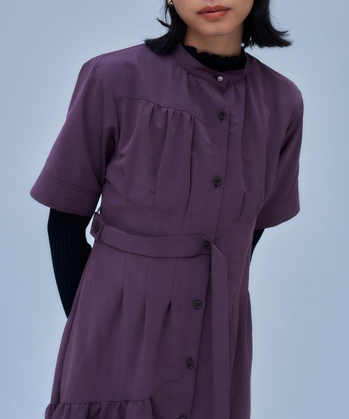 UNITED TOKYO（ユナイテッドトウキョウ）の「イレギュラーギャザーシャツワンピース（ワンピース・レディース・ブラウン/ブラック・1/2）」の10枚目の写真