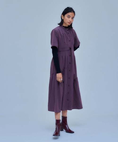 UNITED TOKYO（ユナイテッドトウキョウ）の「イレギュラーギャザーシャツワンピース（ワンピース・レディース・ブラウン/ブラック・1/2）」の3枚目の写真