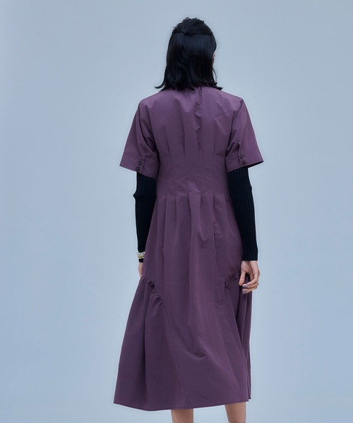 UNITED TOKYO（ユナイテッドトウキョウ）の「イレギュラーギャザーシャツワンピース（ワンピース・レディース・ブラウン/ブラック・1/2）」の6枚目の写真