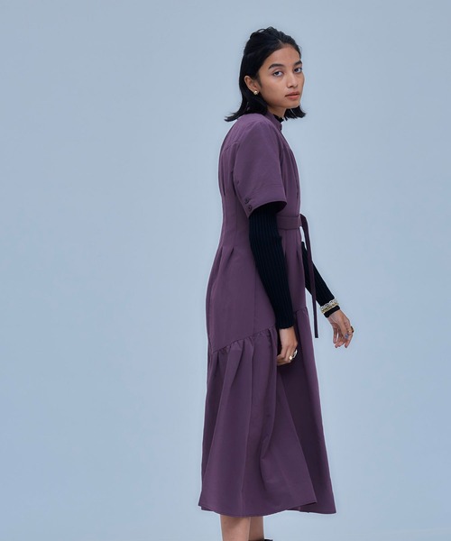 UNITED TOKYO（ユナイテッドトウキョウ）の「イレギュラーギャザーシャツワンピース（ワンピース・レディース・ブラウン/ブラック・1/2）」の7枚目の写真