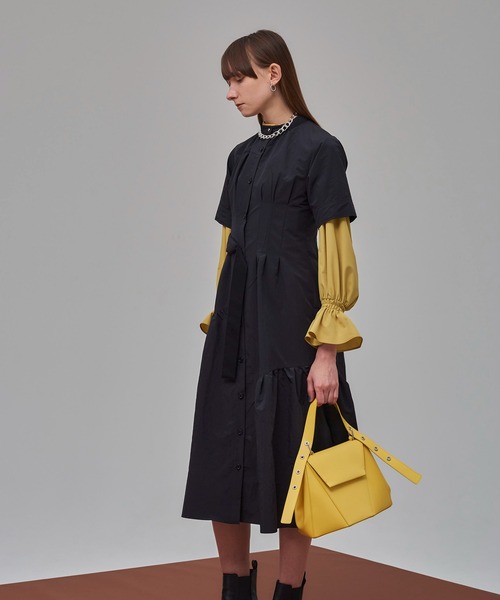 UNITED TOKYO（ユナイテッドトウキョウ）の「イレギュラーギャザーシャツワンピース（ワンピース・レディース・ブラウン/ブラック・1/2）」の16枚目の写真