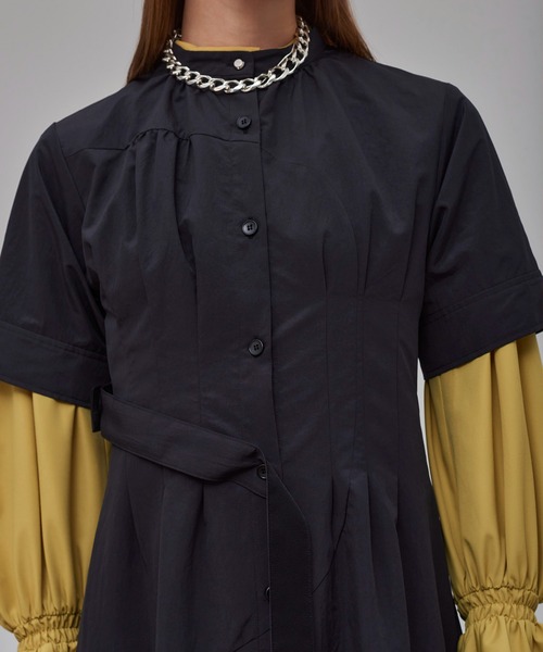 UNITED TOKYO（ユナイテッドトウキョウ）の「イレギュラーギャザーシャツワンピース（ワンピース・レディース・ブラウン/ブラック・1/2）」の20枚目の写真