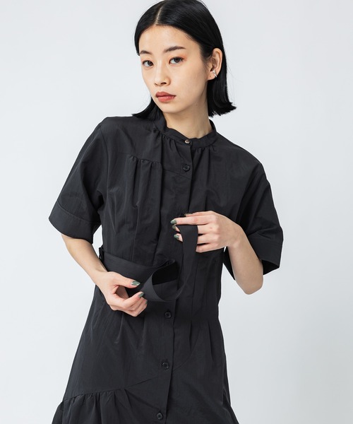 UNITED TOKYO（ユナイテッドトウキョウ）の「イレギュラーギャザーシャツワンピース（ワンピース・レディース・ブラウン/ブラック・1/2）」の22枚目の写真