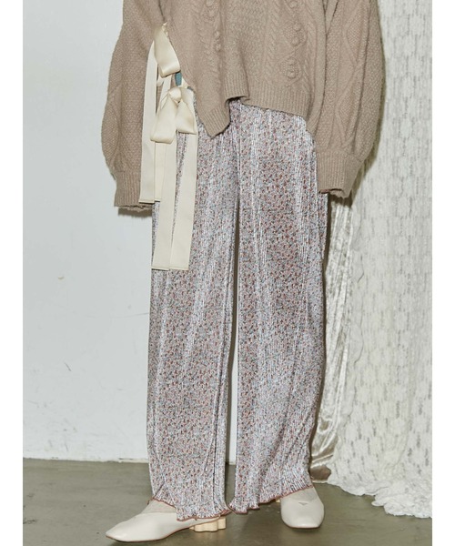 merry jenny（メリージェニー）の「floralメロウリラクシーパンツ（その他パンツ・レディース・チャコールグレー/ピンク/ブラウン/パープル・FREE）」の3枚目の写真