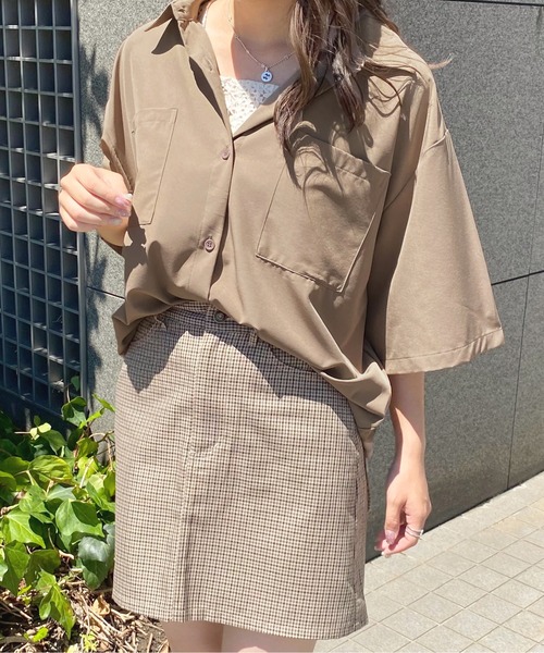 apres jour(アプレジュール)の「ポケット付きルーズシャツ【ZOZOTOWN限定アイテム】(シャツ/ブラウス・レディース・グリーン/ライトベージュ/モカ・フリー/X-LARGE)」の7枚目の写真