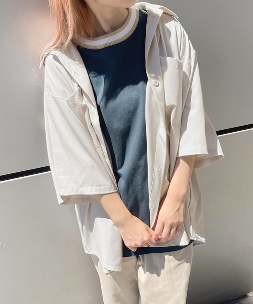 apres jour(アプレジュール)の「ポケット付きルーズシャツ【ZOZOTOWN限定アイテム】(シャツ/ブラウス・レディース・グリーン/ライトベージュ/モカ・フリー/X-LARGE)」の5枚目の写真