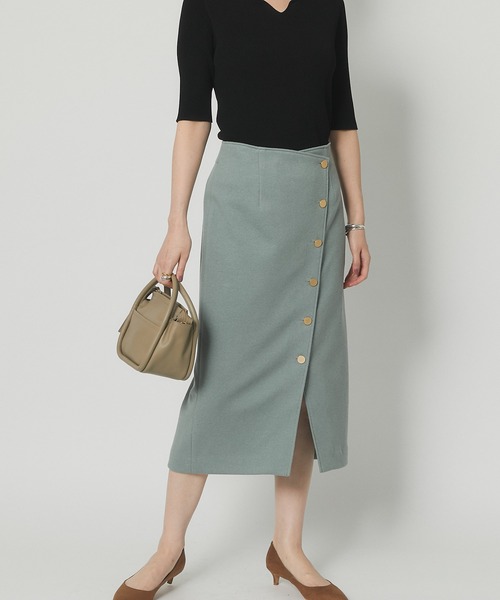 RIVE DROITE（リヴドロワ）の「女らしさを盛り上げる　ブークレボタンスカート（スカート・レディース・ミント/ピンク・36/38）」の16枚目の写真