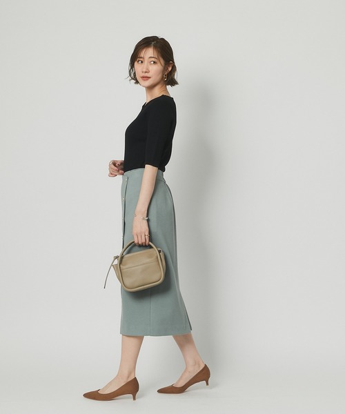 RIVE DROITE（リヴドロワ）の「女らしさを盛り上げる　ブークレボタンスカート（スカート・レディース・ミント/ピンク・36/38）」の7枚目の写真