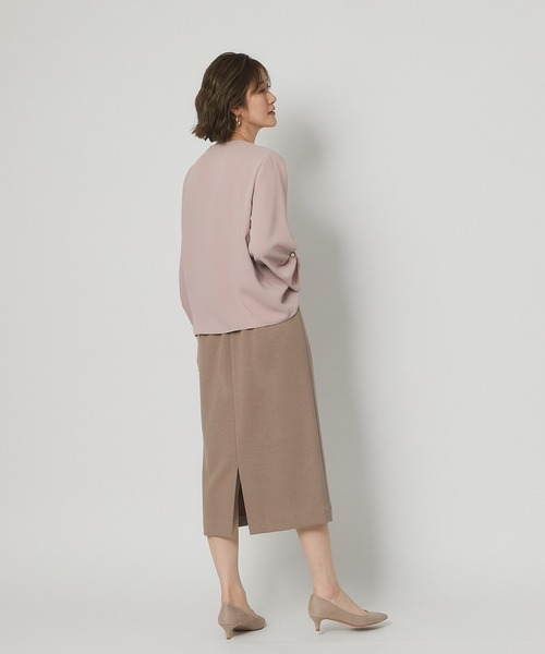 RIVE DROITE（リヴドロワ）の「女らしさを盛り上げる　ブークレボタンスカート（スカート・レディース・ミント/ピンク・36/38）」の6枚目の写真