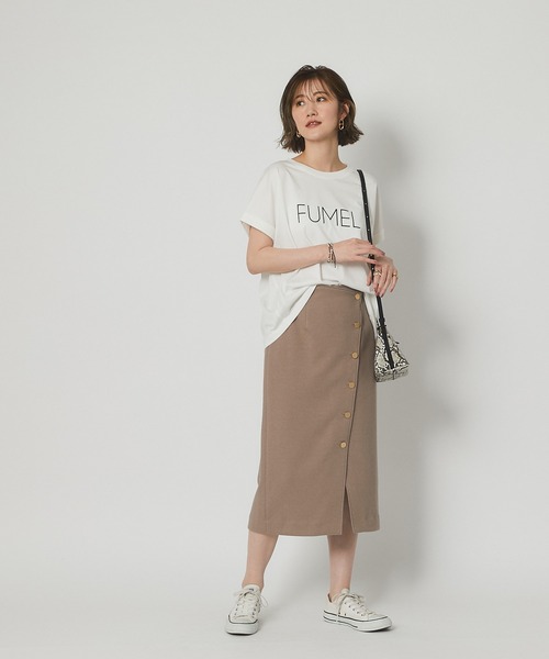 RIVE DROITE（リヴドロワ）の「女らしさを盛り上げる　ブークレボタンスカート（スカート・レディース・ミント/ピンク・36/38）」の10枚目の写真