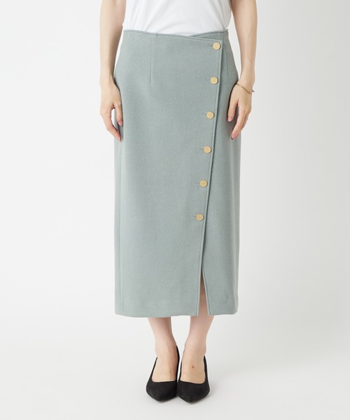 RIVE DROITE（リヴドロワ）の「女らしさを盛り上げる　ブークレボタンスカート（スカート・レディース・ミント/ピンク・36/38）」の18枚目の写真