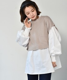 【セットアイテム】柄編みベストセット