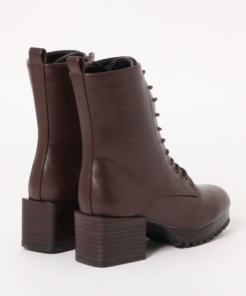 Zipper（ジッパー）の「【Zipper】<2021AW>ミドル丈レースアップブーツ（ブーツ・レディース・ブラック/アイボリー/ダークブラウン・M/L/S/LL）」の5枚目の写真