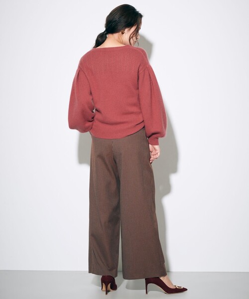 GRACE CONTINENTAL(グレースコンチネンタル)の「アンゴラタック袖ニットトップ(ニット/セーター・レディース・ブラック/ボルドー/ピンク・36)」の8枚目の写真