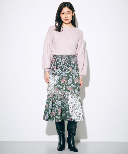 GRACE CONTINENTAL(グレースコンチネンタル)の「アンゴラタック袖ニットトップ(ニット/セーター・レディース・ブラック/ボルドー/ピンク・36)」の17枚目の写真