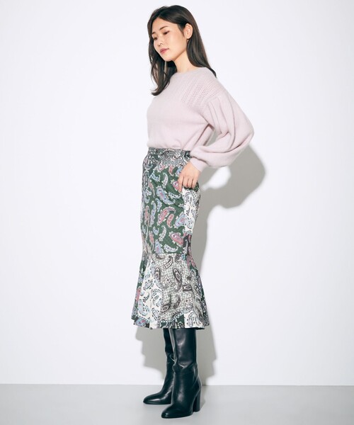 GRACE CONTINENTAL(グレースコンチネンタル)の「アンゴラタック袖ニットトップ(ニット/セーター・レディース・ブラック/ボルドー/ピンク・36)」の18枚目の写真
