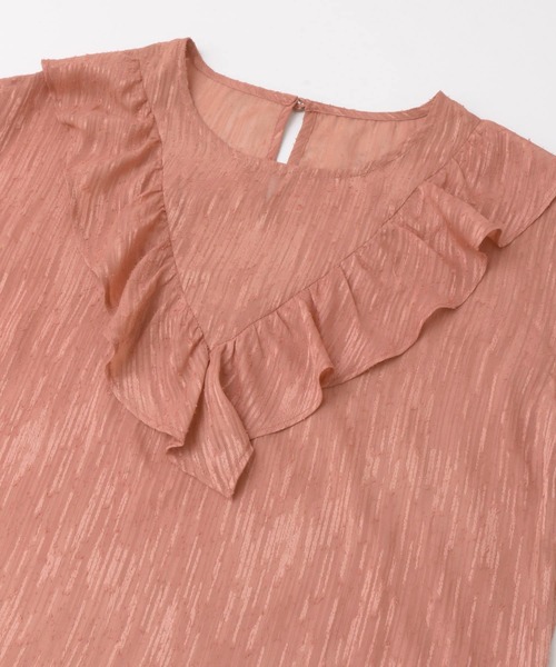 KBF+（ケービーエフプラス）の「KBF+　シアーフリルブラウス∴（シャツ/ブラウス・レディース・ネイビー/ホワイト系その他/ピンク系その他・ONE）」の16枚目の写真