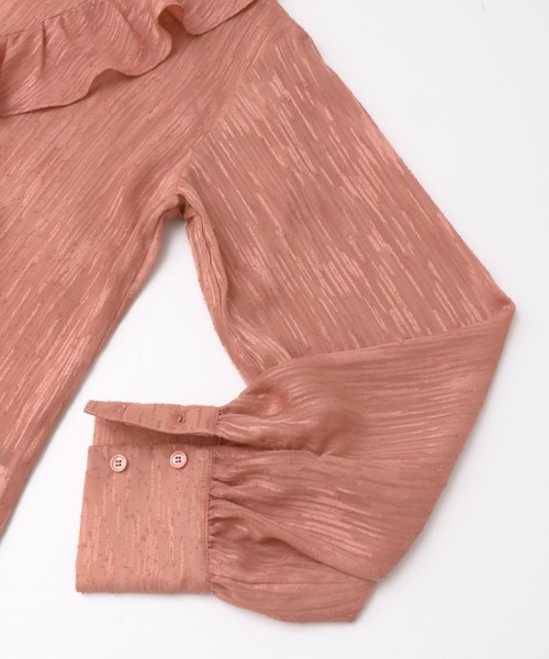 KBF+（ケービーエフプラス）の「KBF+　シアーフリルブラウス∴（シャツ/ブラウス・レディース・ネイビー/ホワイト系その他/ピンク系その他・ONE）」の20枚目の写真