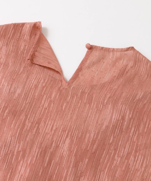 KBF+（ケービーエフプラス）の「KBF+　シアーフリルブラウス∴（シャツ/ブラウス・レディース・ネイビー/ホワイト系その他/ピンク系その他・ONE）」の11枚目の写真