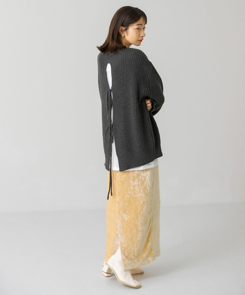 KBF（ケイビーエフ）の「クリンクルベロアタイトスカート（スカート・レディース・ダークブラウン/ベージュ系その他/ブラック/ベージュ・ONE）」の8枚目の写真