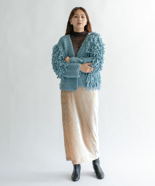 KBF（ケイビーエフ）の「クリンクルベロアタイトスカート（スカート・レディース・ダークブラウン/ベージュ系その他/ブラック/ベージュ・ONE）」の18枚目の写真