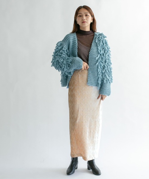 KBF（ケイビーエフ）の「クリンクルベロアタイトスカート（スカート・レディース・ダークブラウン/ベージュ系その他/ブラック/ベージュ・ONE）」の19枚目の写真