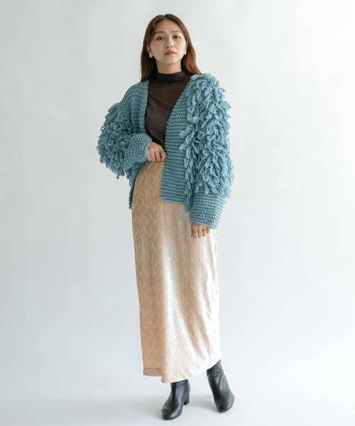 KBF（ケイビーエフ）の「クリンクルベロアタイトスカート（スカート・レディース・ダークブラウン/ベージュ系その他/ブラック/ベージュ・ONE）」の20枚目の写真