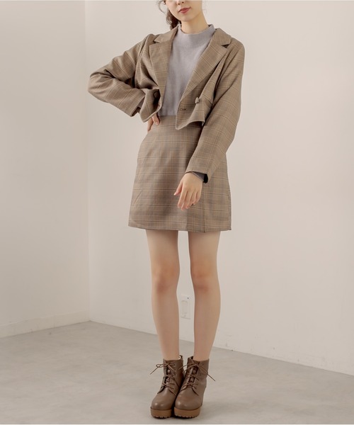 OLIVE des OLIVE（オリーブデオリーブ）の「ショコララッピングミニスカート（スカート・レディース・キャメル/ブラウン/ダークブラウン/ピンクベージュ・FREE）」の8枚目の写真