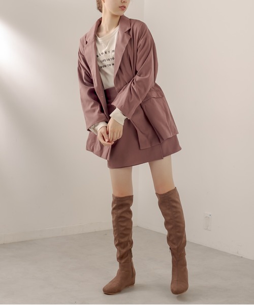 OLIVE des OLIVE（オリーブデオリーブ）の「ショコララッピングミニスカート（スカート・レディース・キャメル/ブラウン/ダークブラウン/ピンクベージュ・FREE）」の9枚目の写真