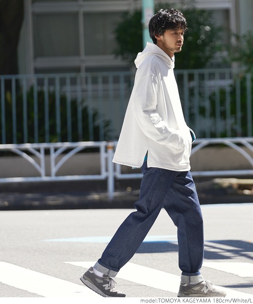セール】メンズ 裏毛サイドスリットフーディー（パーカー