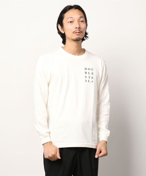 DOUBLE STEAL(ダブルスティール)の「Big Font 長袖Tシャツ(Tシャツ/カットソー・メンズ・ライトベージュ/ホワイト/ブラック・MEDIUM/LARGE/X-LARGE/XX-LARGE)」の4枚目の写真