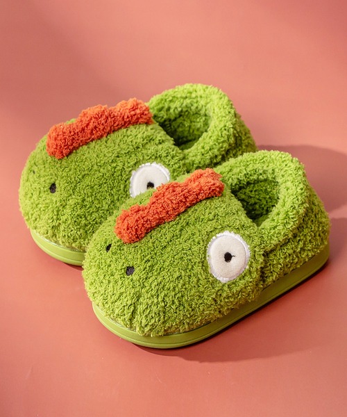 aimoha（アイモハ）の「【aimoha-KIDS-】ボアルームシューズ（ルームシューズ/スリッパ・キッズ・グリーン/イエロー/ブルー/レッド・20/14/18/22/21/16）」の2枚目の写真