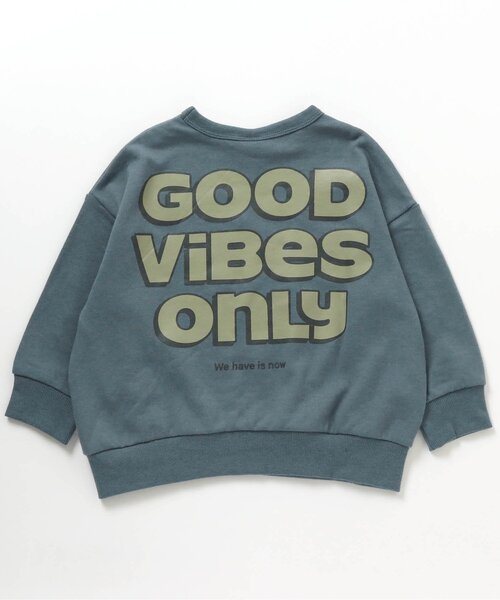 BREEZE（ブリーズ）の「WEB限定 バックプリントトレーナー（スウェット・キッズ・アイボリー/カーキ/パープル/イエロー/ライトグレー/ブラック/ブルー/ブラウン・100/110/120/140/150/130/90）」の6枚目の写真